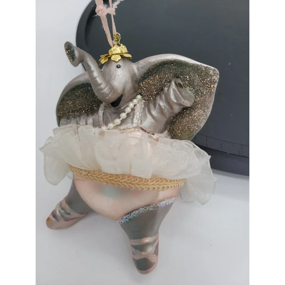 Sugar Plum Dancing Ballerina Elephant Christmas Resin 5
